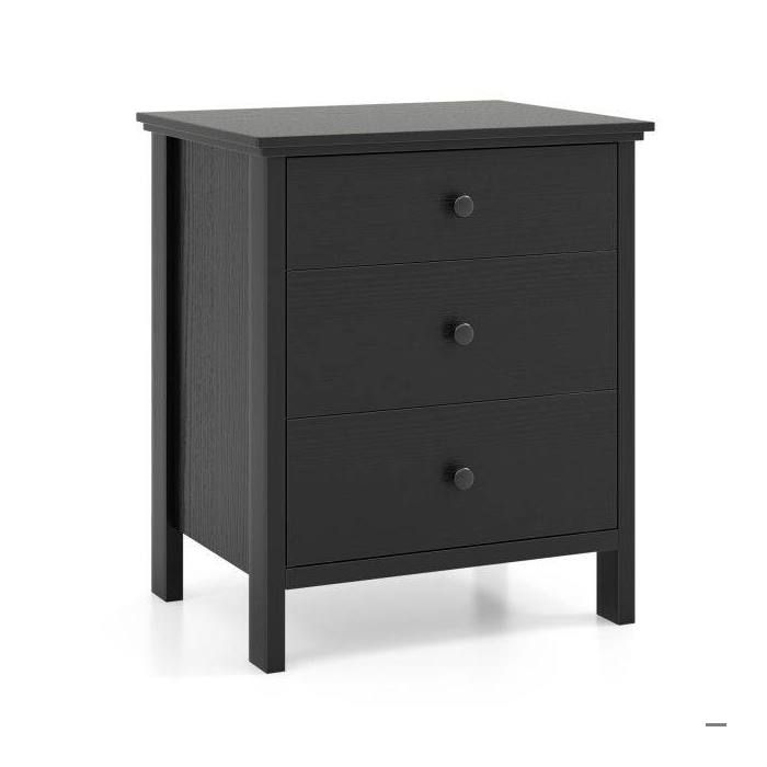 Design élégant table de chevet 3 tiroirs meuble de rangement avec plateau large pour chambre et salon
