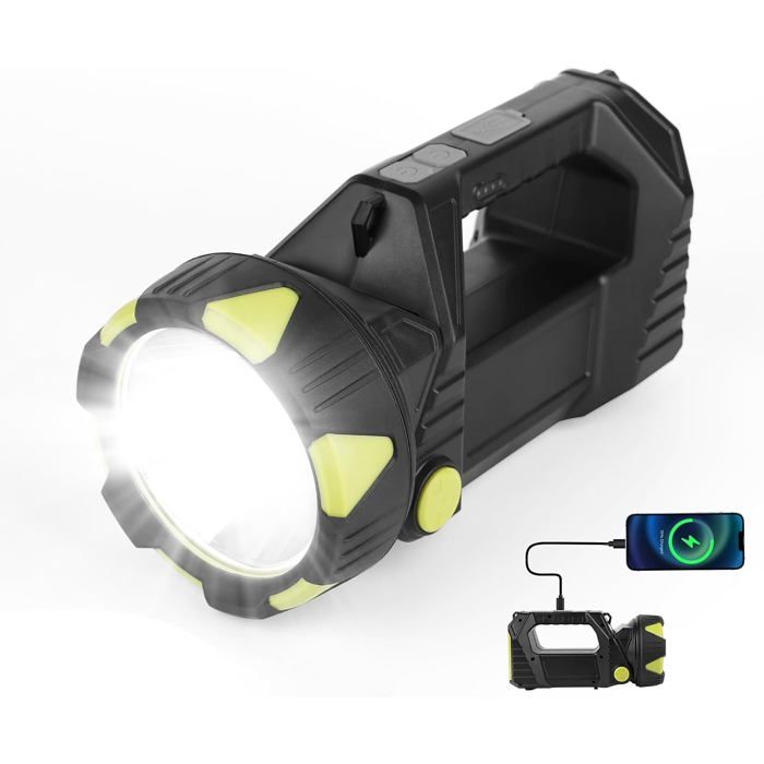 Lampe torche LED portable super lumineuse 8 modes lampe de poche durgence camping travail rechargeable grande capacité