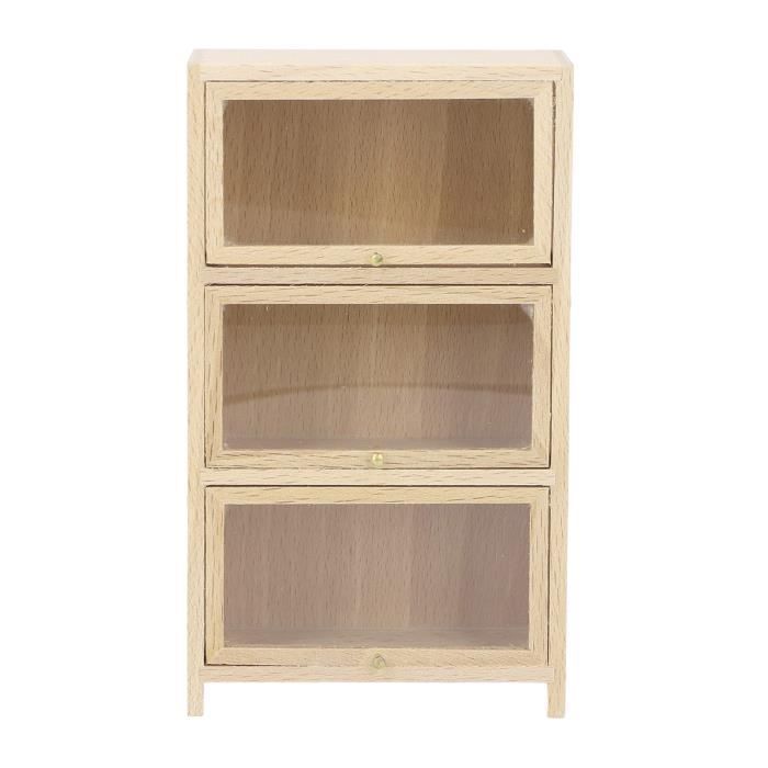 Bibliothèque Miniature En Bois 1:12 Pour Maison De Poupée - Étagère Vitrine Classique Décorative, Accessoire Parfait Pour Enfants Et Cadeaux
