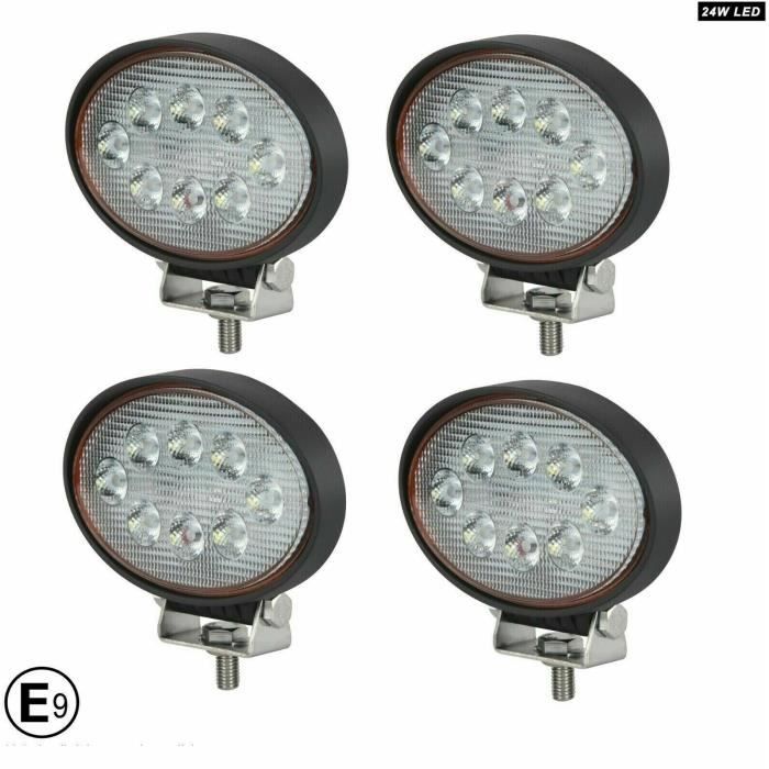 4x Phares De Travail Professionnelles 1536Lm IP67 E9 Pour 4x4 Hors Route Camion