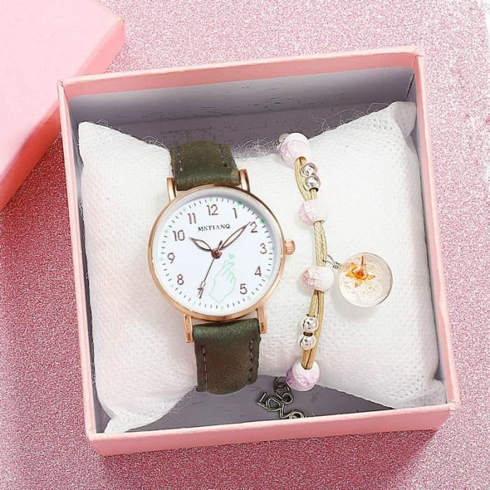 Montre lumineuse nuit brillant femmes mignon montres en cuir