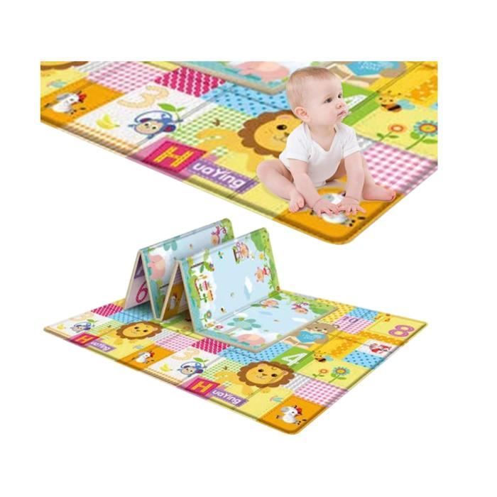 Tapis De Jeux Bébé 150x150 Cm Antidérapant - Motifs Animaux Lavable Machine - HAMUR HOME