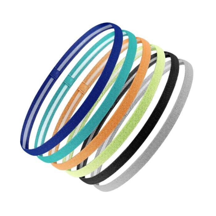 Bandeau Cheveux Femme, 7 PC Bandeaux de Yoga, Bandeaux de Sport Élastique, Bandeaux de Course Accessoires de Cheveux D'entraînement Sportif Antidérapant Évacuation de l'Humidité Bandeaux