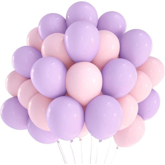 Arche Ballon Rose Et Violet Pastel 129Pcs Violet Rose Latex Ballon