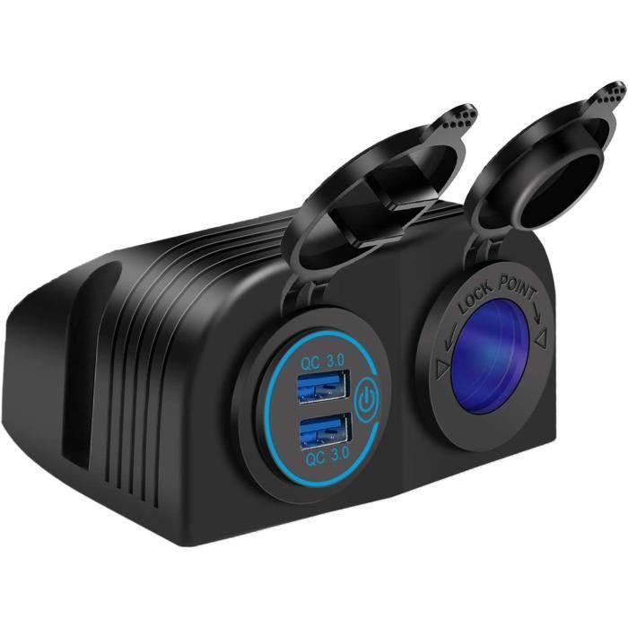 Ygl 36W Double Usb Qc3 0 Chargeur Moto tanche 12V 24V Prise Allume ygl-36w-double-usb-qc3-0-chargeur-moto-tanche-12v-24v-prise-allume