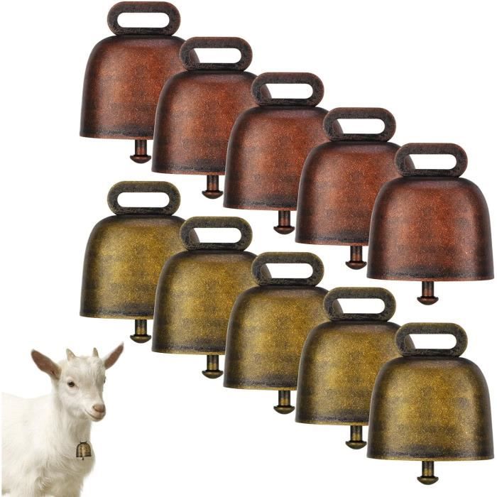 Lot De 10 Cloches Vache Auidy_6TXD - Cuivre Puissant Pour Animaux - Chèvre, Mouton, Cheval