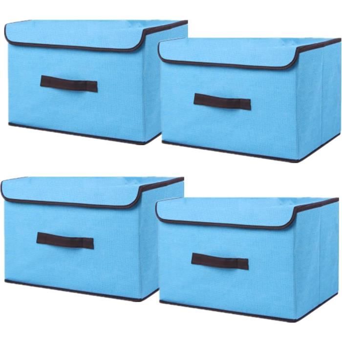 NCRGB Boîtes De Rangement Pliables Avec Couvercle En Tissu – Lot De 2, Vert – 36x23x24 Cm + 26x19x16 Cm – Idéal Placard, Vêtements, Jouets