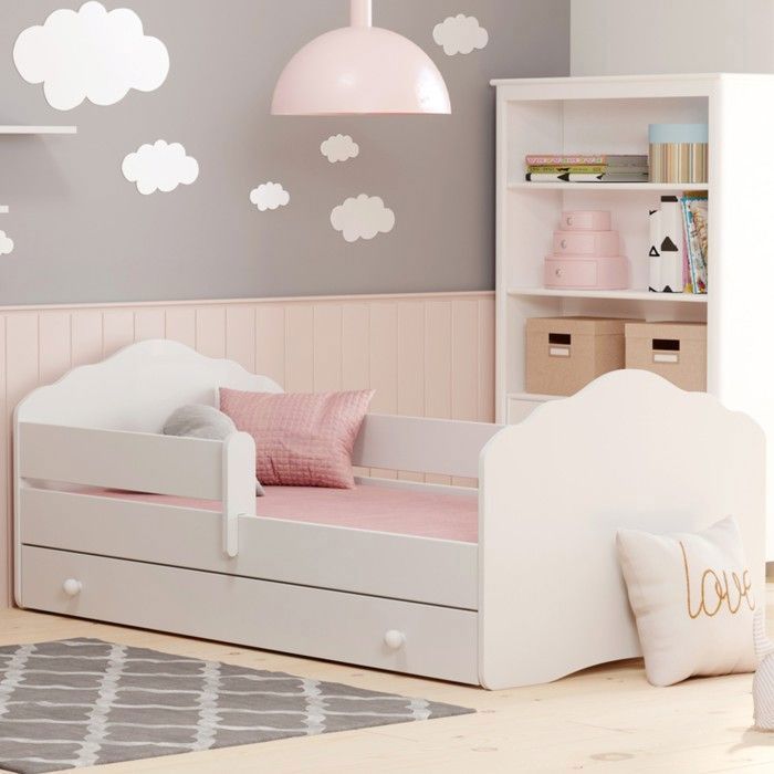 Lit enfant fille almena avec tiroir matelas et cadre inclus - fée rose -  160 cm x 80 cm 160 cm x 80 cm - Conforama