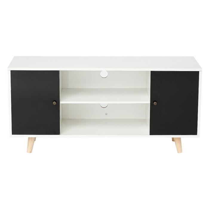 Meuble Tv 116 Cm Avec 2 Portes Pour Bureau Tv Salon Chambre