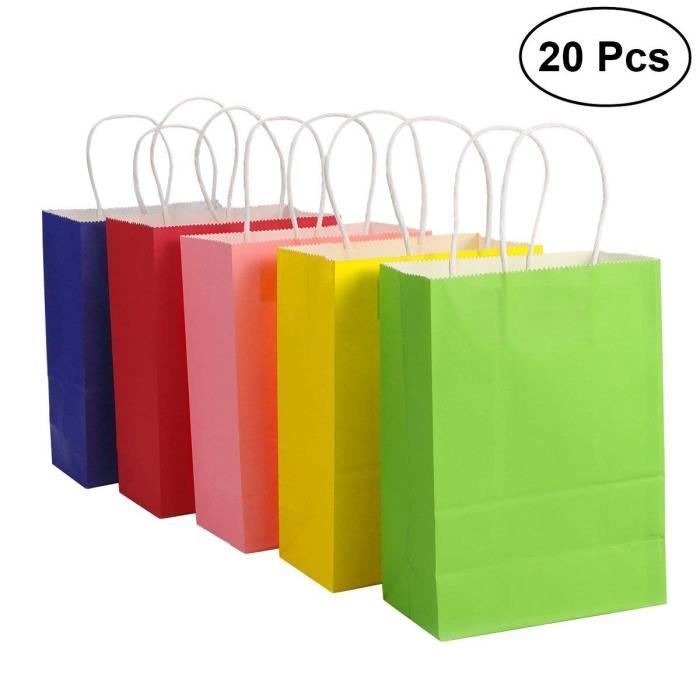 sacs de vente détail avec poignées taille 5 en option blanc Bowknot Kraft ruban présents sacs vêtements portables achats maquillage partie emballage alimentaire 2# 10pcs cadeau sacs en papier 