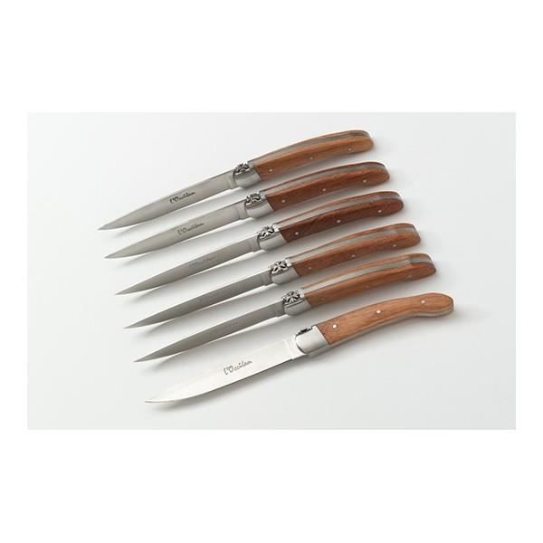 L Occitan Coffret De 6 Couteaux De Table Avec Manche En Bois Precieux Achat Vente Couteau De Table Cdiscount