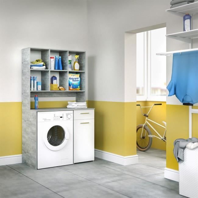 Lave Linge Armoire Xxl Beton De Salle De Bain Achat Vente