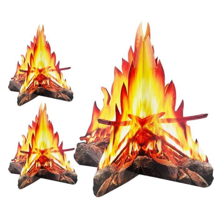 12 Pouces de Hauteur Feu Artificiel Papier de Flamme Fausse 3D Torche de  Flamme au Centre de Feu de Camp en Carton Décoratif (3 pcs) - Cdiscount  Jeux - Jouets