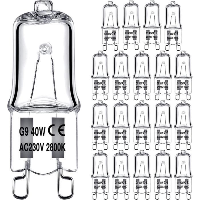 Ampoule Halogènes G9 40W 230V, Eande Blanc Chaud 2800K 470LM Dimmables