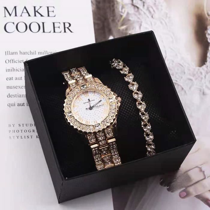 RMEGA Coffret Cadeau Montre Femme + Bracelet Femme Montre Femme