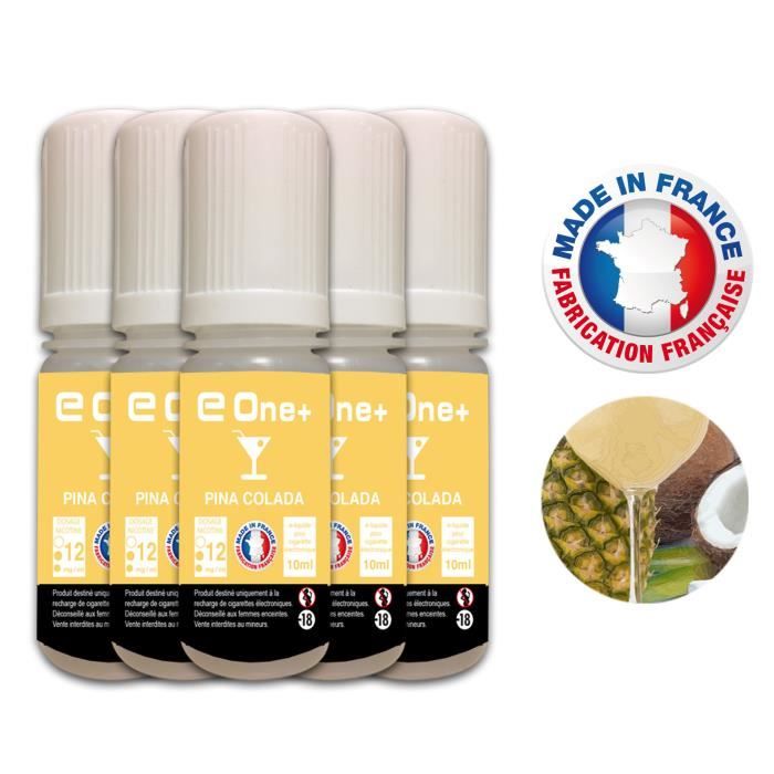 5 E-LIQUIDES 100% FRANCAIS 10ml PINA COLADA 12mg - Cdiscount Au quotidien