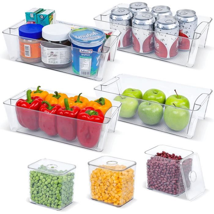 Organiseur De Réfrigérateur, Lot De 10 Récipients Empilables Pour Fruits Legumes Boissons Recipient Alimentaire En Plastique Sans Bpa Pour Cuisine Salle A Manger Congelateur Comptoirs Organiseur De Réfrigérateur, Lot De 10 Récipients Empilables Pour Fruits Legumes Boissons Recipient Alimentaire En Plastique Sans Bpa Pour Cuisine Salle A Manger Congelateur Comptoirs