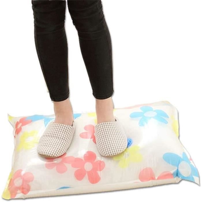 Sac De Compression Space Master – Pour Couettes, Vêtements – Gain De Place Jusqu’à 62% – Étanche (Bleu, Taille L)