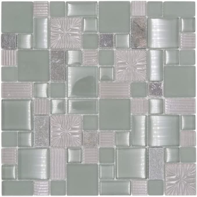 Mosaïque carreau translucide verre resin violet pâle cuisine 92-1107_b |1 plaque