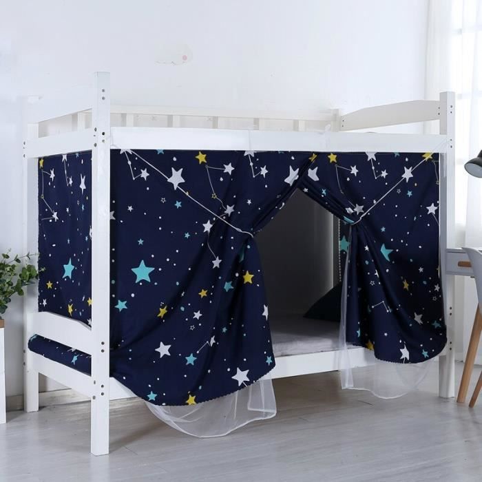 Rideau Occultant Pour Lit Superposé Ou Dortoir - Anti-Lumière, Poussière Et Moustiques - Tissu Respirant - Installation Facile Avec Crochets - Espace Privatif