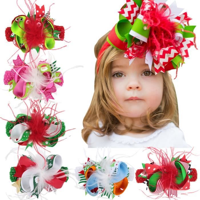 6 X Bandeau Bebe Fille Bande De Cheveux En Epingle A Cheveux Avec Nœud De Plumes Pour Enfants De Noel Bebe Bandeau Cdiscount Au Quotidien
