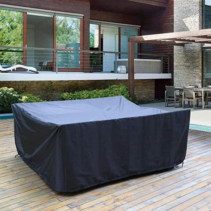 Housse Imperméable Pour Coffre De Terrasse En Tissu Oxford - Taille L (157.5x81.3x71.1 Cm), Grise, Avec Fermeture éclair