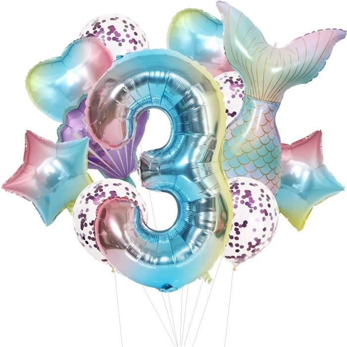 Décoration Anniversaire 3 Ans Fille Or Rose - Lot Complet Ballons, Bannière Et Confettis Pour Une Fête Magique