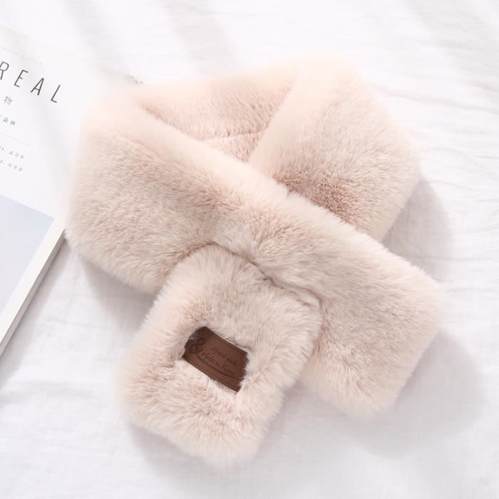 Peluche écharpe en peluche couleur unie couple col écharpe épaisse chaude Beige Cdiscount Jeux