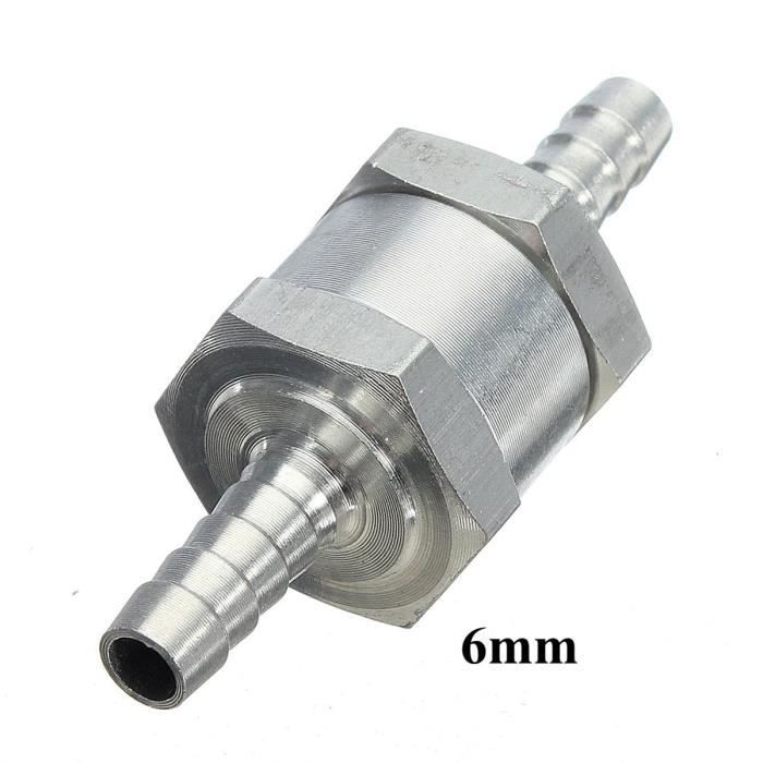 NEUF 2Pcs Clapet anti-retour aluminium valve à carburant gasoil Essence Diesel chrome 6mm