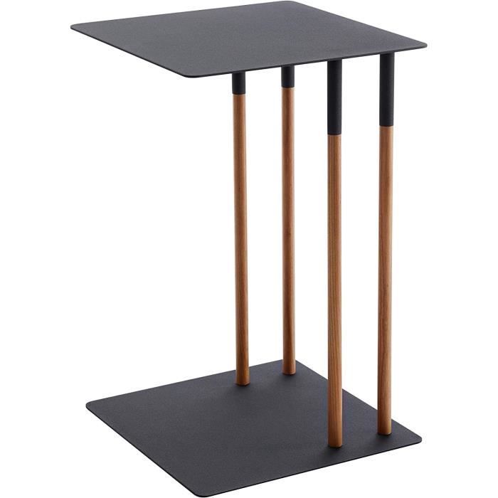 table d'appoint en acier noir yamazaki home - coulissante - portable - robuste