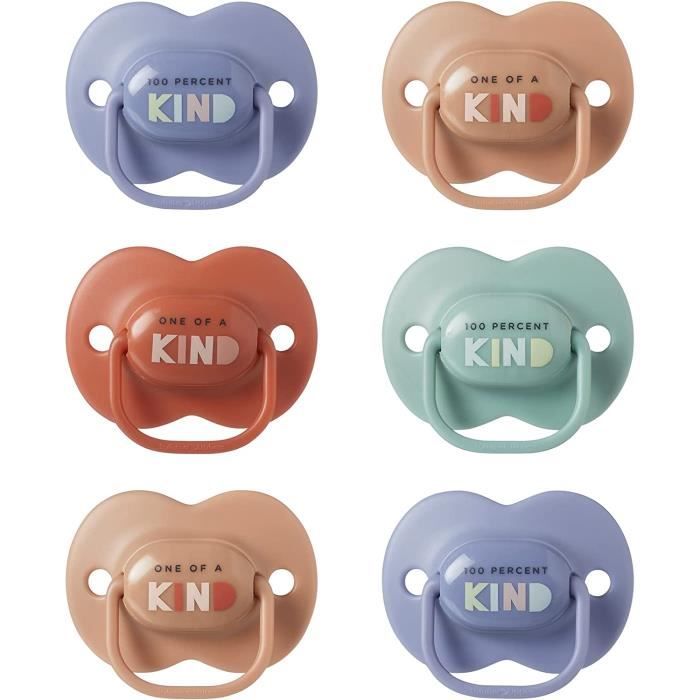 Sucettes - Tommee Tippee Anytime Forme Orthodontique Symétrique Silicone Sans Bpa 18-36 Mois Lot 6