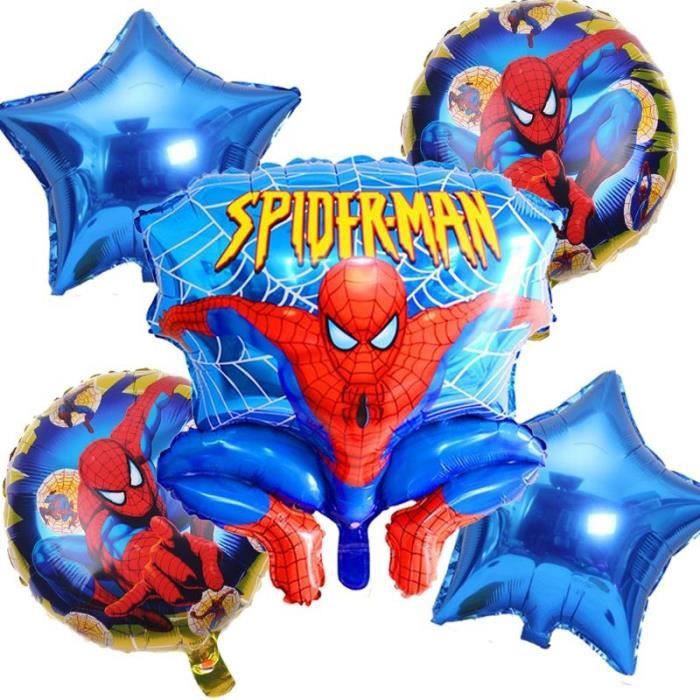Mc3424 Mmqwec 5 Pcs Lot Spider Man Feuille Ballons Enfants Dessin Anime Jouets Helium Ballon Bebe Garcon Fete D Anniversaire D Cdiscount Maison