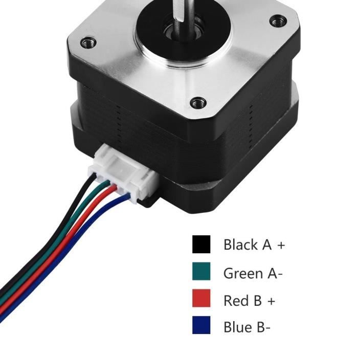 Moteur Pas à Pas Nema17 Twotrees 1.5A 42BYGH 38mm Avec Câble 1m - Pour Imprimante 3D Et CNC