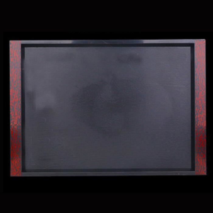 Plateau en plastique, plateau rectangulaire épaissi de style japonais, plateau de service pour repas élégant, solide et durable pour le restaurant, hôtel (Noir)(39 * 28cm