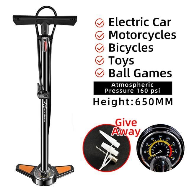 ROCKBROS Mini Pompe à Vélo Haute Pression 160 PSI - Avec Manomètre Et Toutes Les Valves (Presta/Schrader) - Portable Et Légère Pour VTT, Vélo De Route - 11