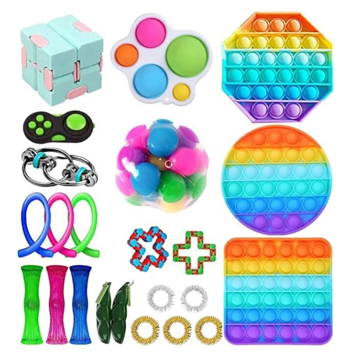 couleur O Pack de jouets anti-stress pour Enfants, bon marché objet, popite  à pois, versez AUTISME