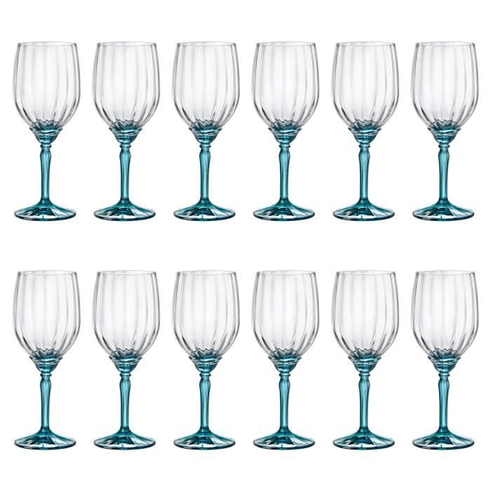 Lot De 17 Verres à Pied Vintage Style Steuben Filetage Vert Pêche