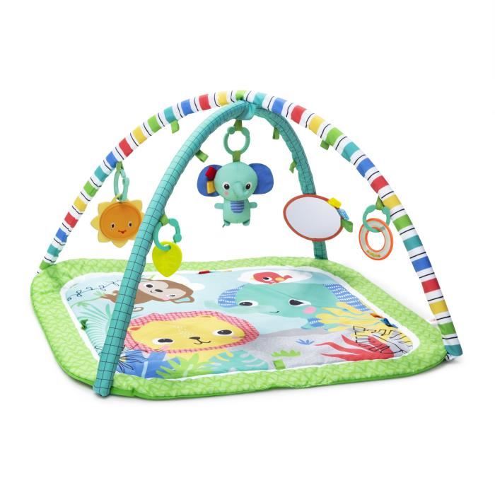 BRIGHT STARTS Tapis de sol éveil bébé évolutif pliable Jungle arche avec jouets sensoriels et musicaux miroir