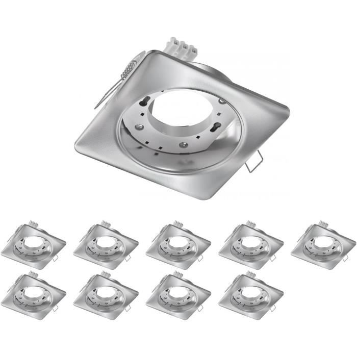 4 pz. plafoniera/porta lampada INEL, acciaio inox opaco, 1x GX53 max. 25W