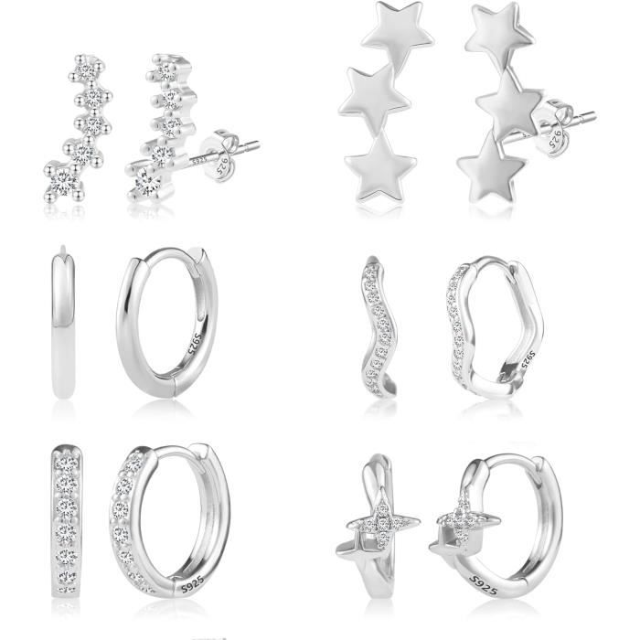 Parure Cœur Argent 925 – Collier + Boucles D’oreilles Pour Femme – Cadeau Romantique