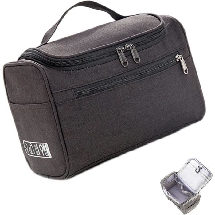Trousse De Toilette Pliable Grande Capacité - Homme/Femme - Imperméable - Noir Ou Gris - Voyage