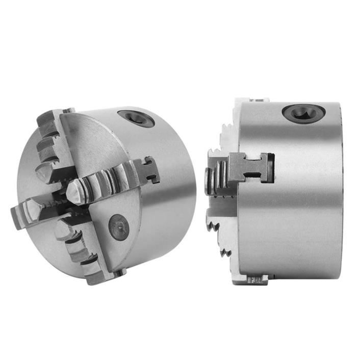 Mandrin à 4 Mors K02-50 Métal - Mandrin De Tour Diamètre 50mm Avec Accessoires