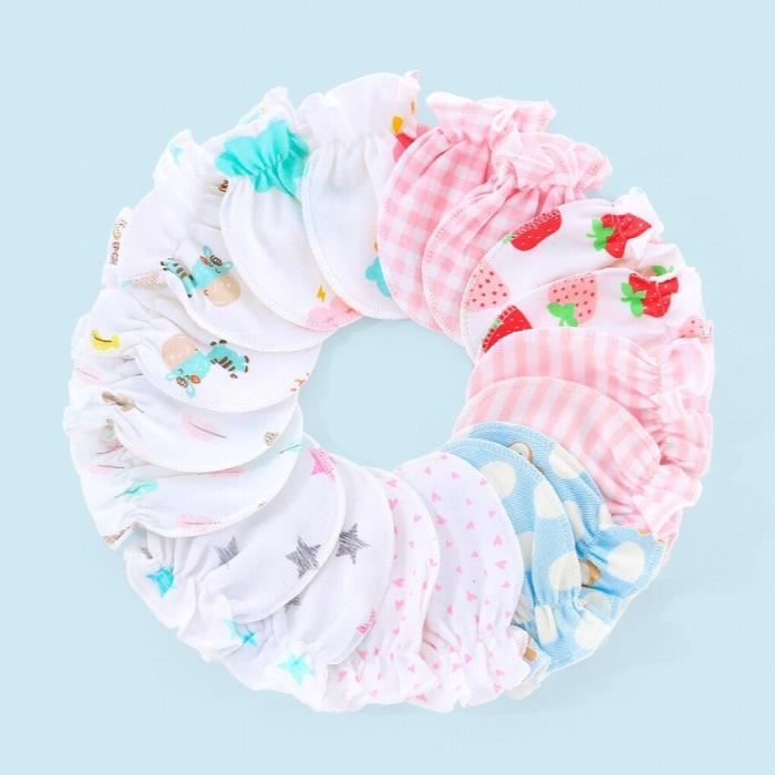 Gants Bébé Anti-Rayures Tokaneit - 6 Paires En Coton Doux - Pour Nouveau-né Et Nourrisson
