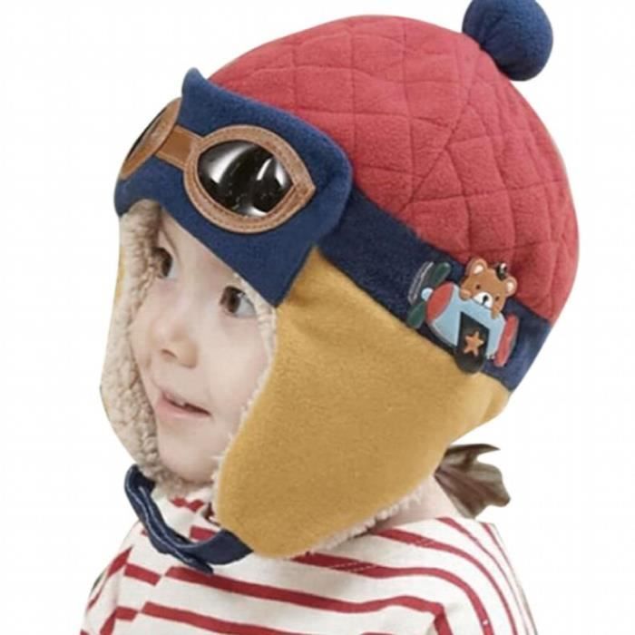 Bonnet Hiver Bébé Tricoté Chaud Avec Oreillettes Et Pompon - Mignon Chapeau Enfant Fille Garçon 0-5 Ans
