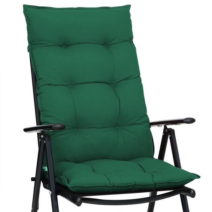 Set de 6 Coussin de chaise avec dossier Vert 79x50x10cm Coussin fauteuil galette