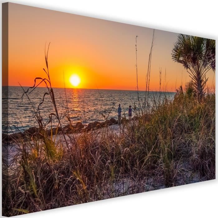 Tableau Décoration Murale Coucher de soleil sur la mer 60x40 cm ...