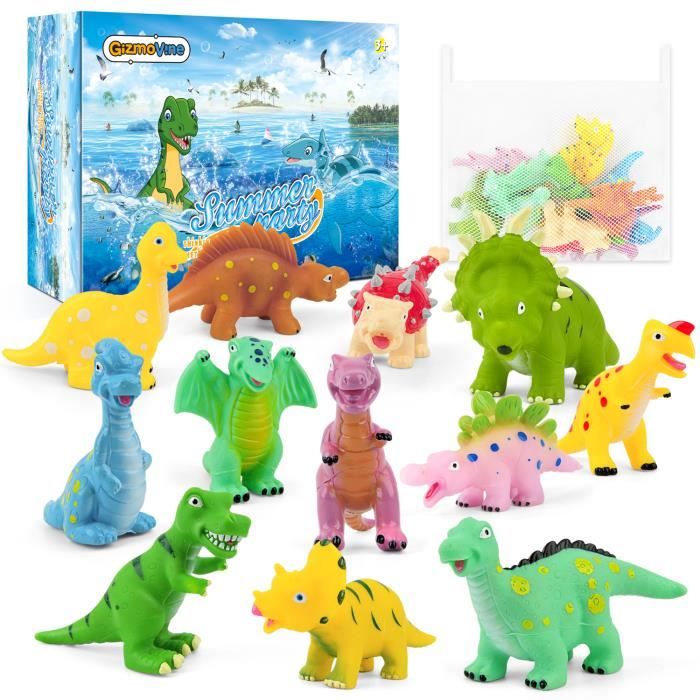 Lot de 6 jouets de bain pour bébé Dinosaure flottant AUIHD, jeux