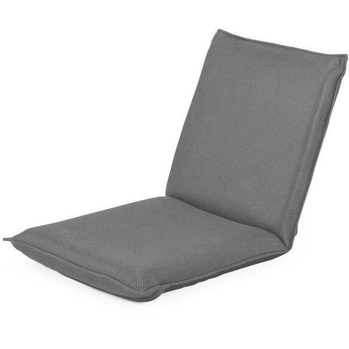 GOPLUS Chaise de Sol Pliante 6 Positions réglables Canapé Paresseux Inclinable Rembourré d’Eponge Chaise de Plancher Pliable Gris