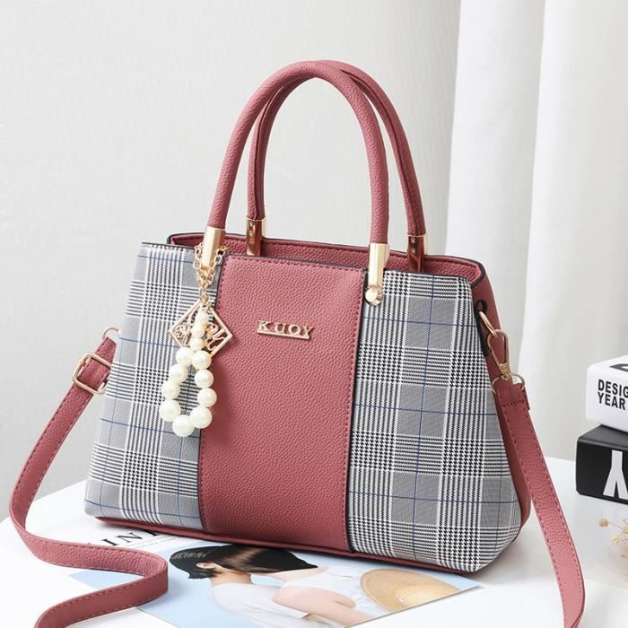 Sac Main Femme Sac Cabas Fourre Tout Cuir Pu Multi Poche