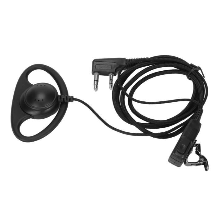 Lot De 2 Oreillettes Talkie-Walkie 2 Broches – Casque Écouteur 150 Cm Compatible Baofeng UV-5R, Kenwood, Motorola Et Plus